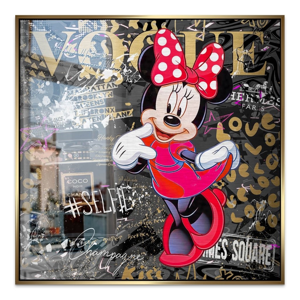 Minnie Vogue Gold Pop Art Alu Gebürstet INGALERIE