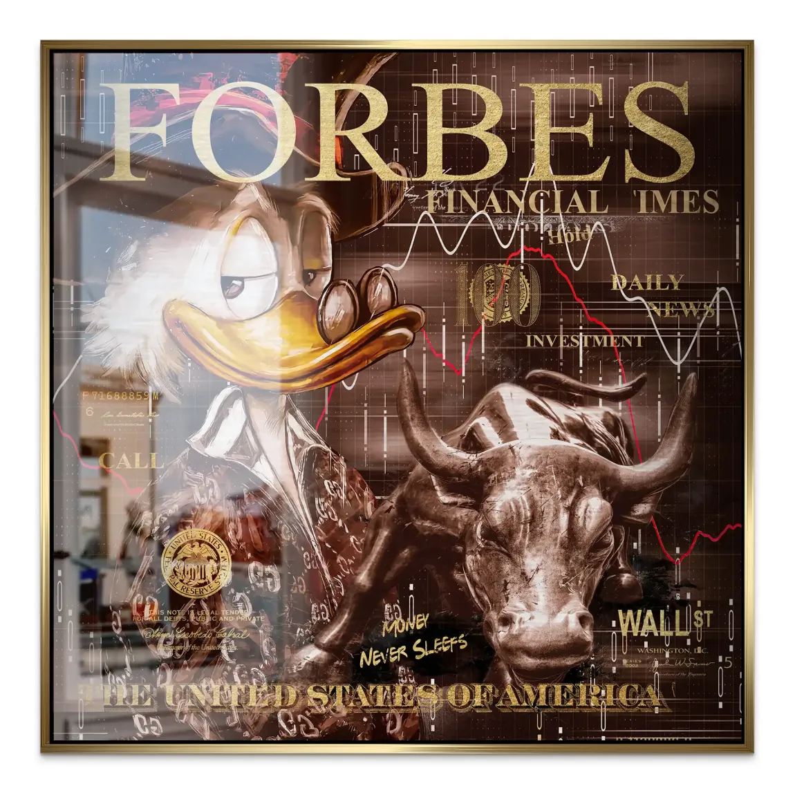 Dagobert Duck Wallstreet Vintage Alu Gebürstet Bild