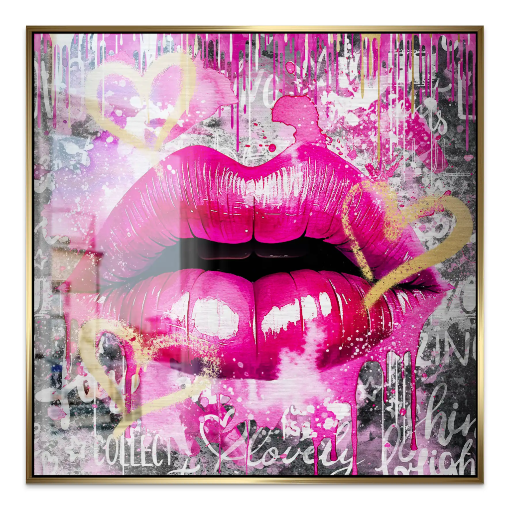 Sweet Lips Dark Style Alu Gebürstet Bild INGALERIE