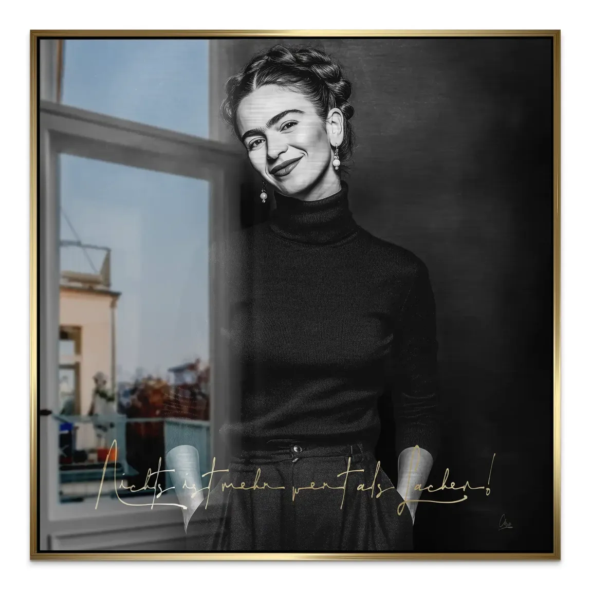 Frida Kahlos Lachen Alu Gebürstet Bild