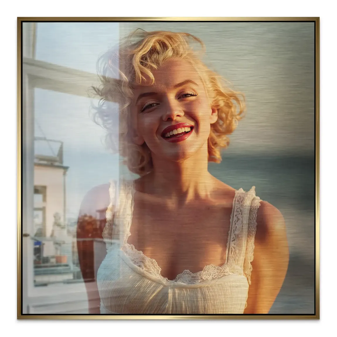 Marilyn Monroe Summer Sun Alu Gebürstet Bild