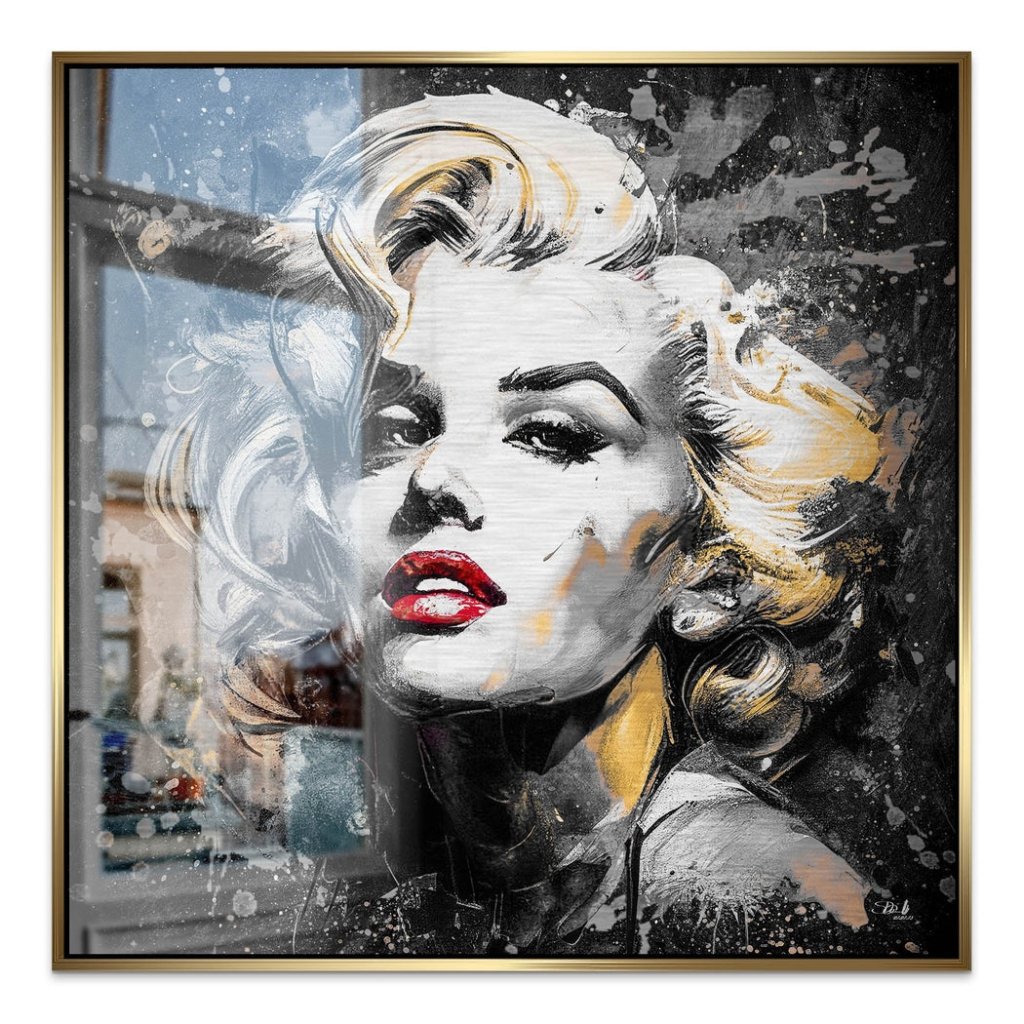 Marilyn Monroe Abstrakt Black Alu Gebürstet Bild INGALERIE