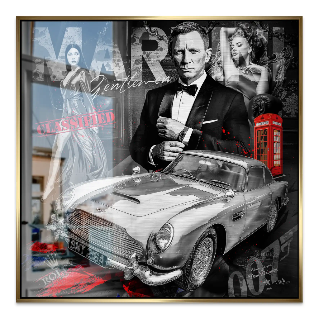 James Bond Black Style Alu Gebürstet Bild INGALERIE