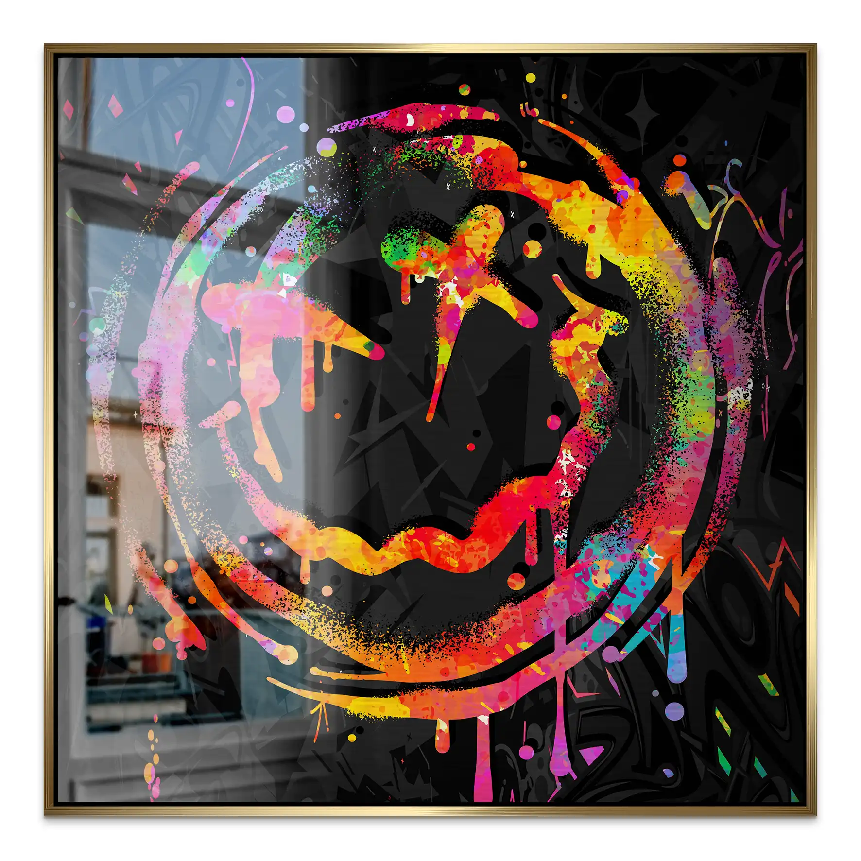 Abstrakt Smiley Alu Gebürstet Bild INGALERIE