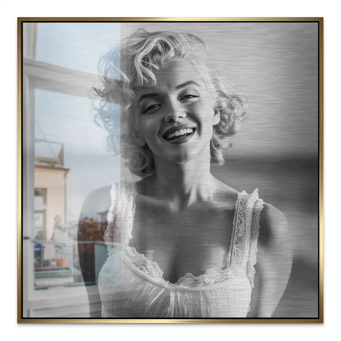 Marilyn Monroe Summer Beach Alu Gebürstet Bild