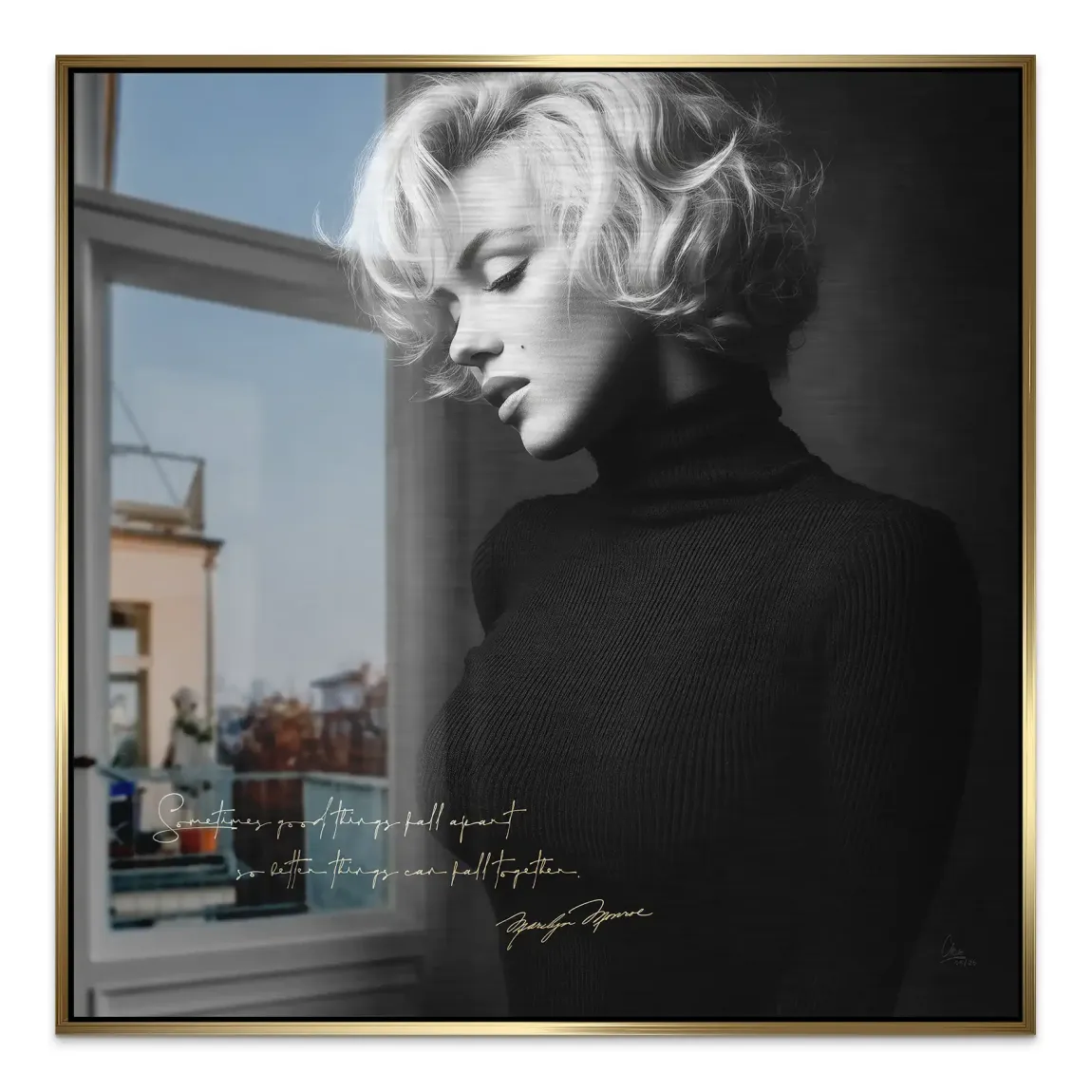 Marilyn Monroe Zitat Aluminiumbild gebürstet