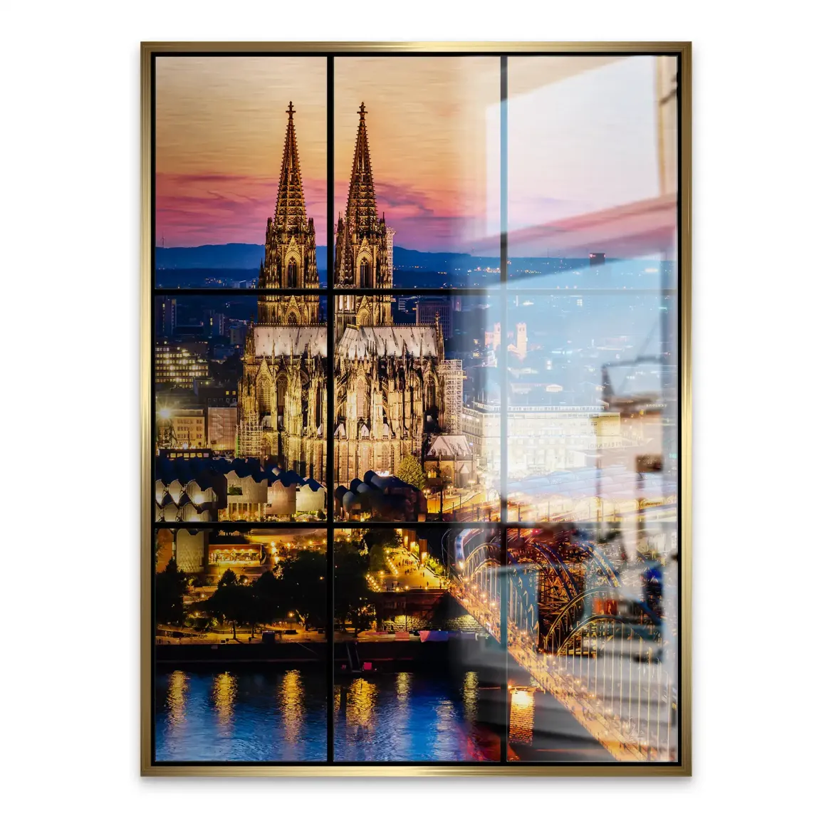 Köln City Lights Alu Gebürstet Bild