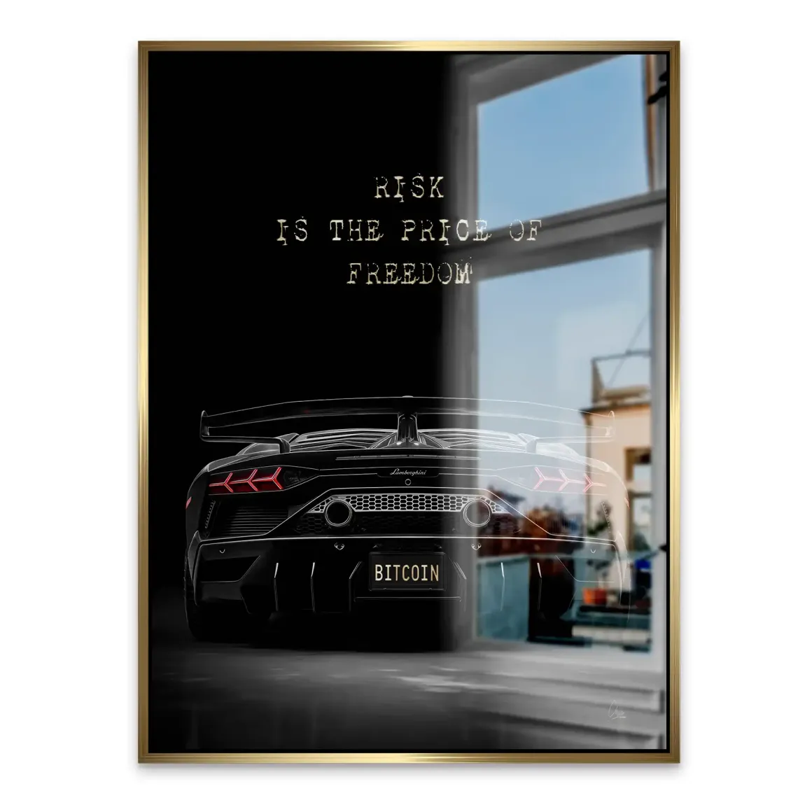 Lambo Bitcoin Alu Gebürstet Bild