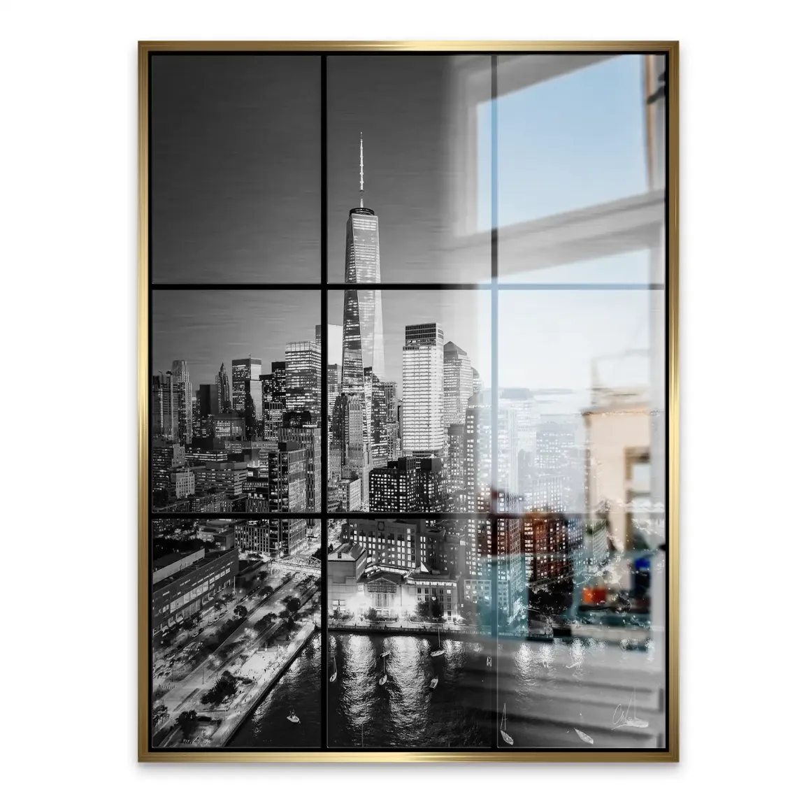 City Lights New York Alu Gebürstet Bild