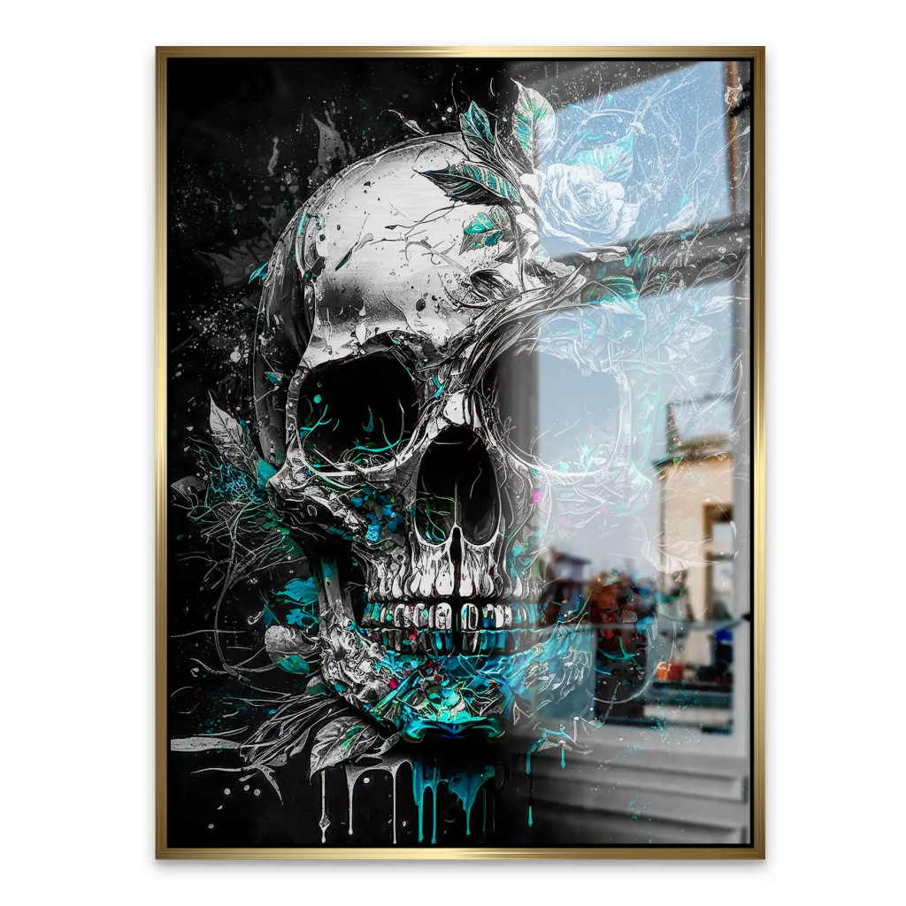 Totenkopf Silver Style Aludibond Gebürstet INGALERIE