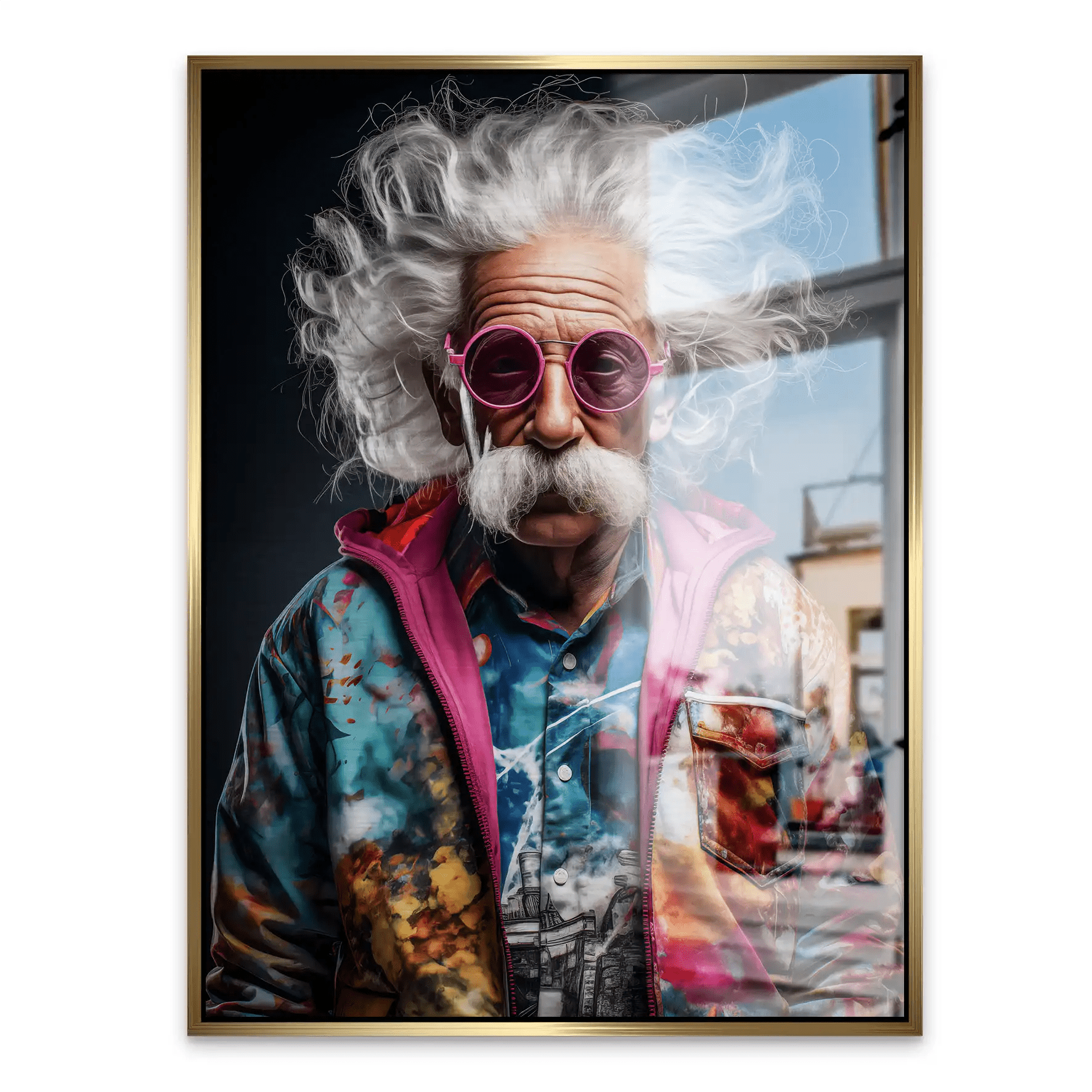 Einstein Hipster Style Aludibond Gebürstet INGALERIE