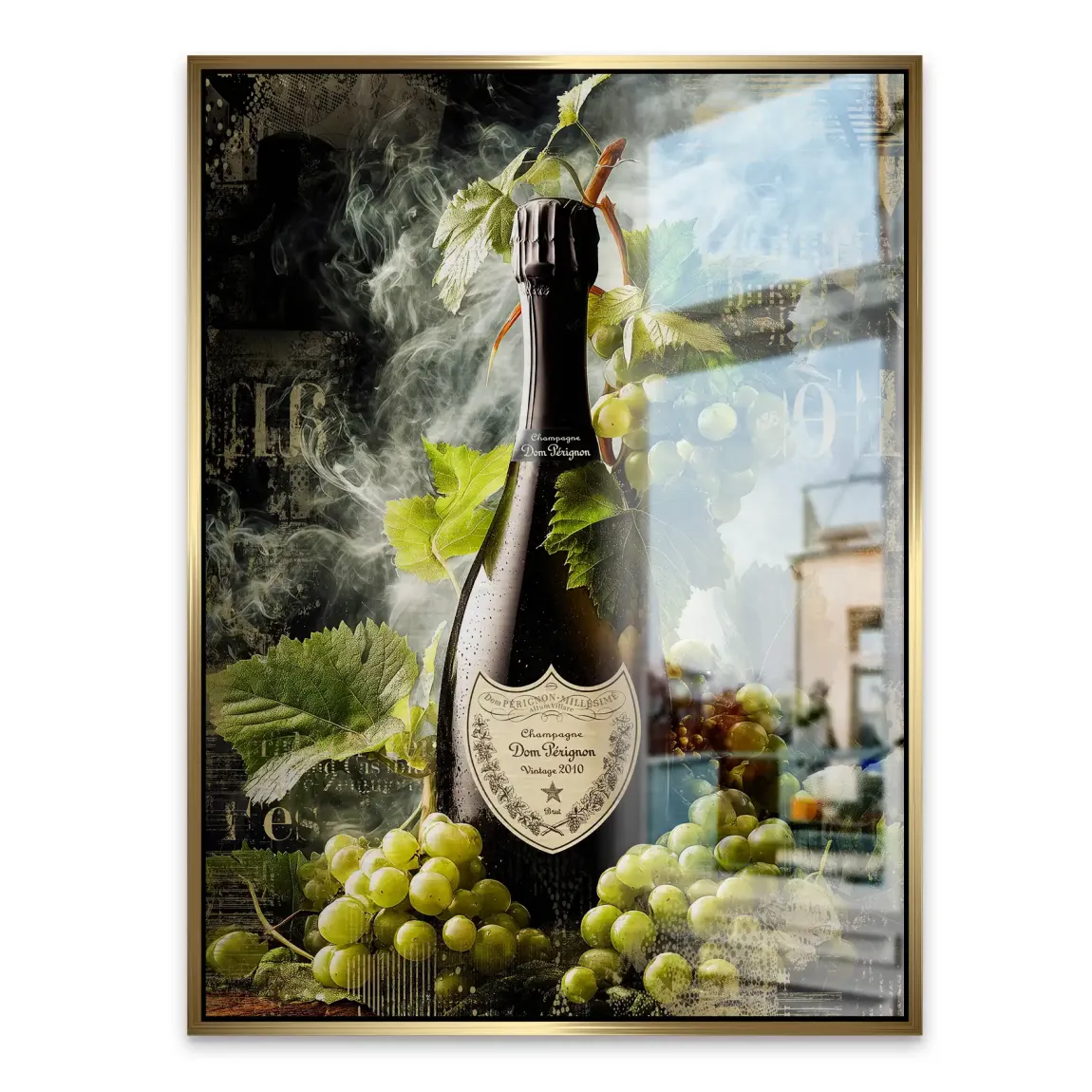 Champagner Reben Aluminiumbild gebürstet
