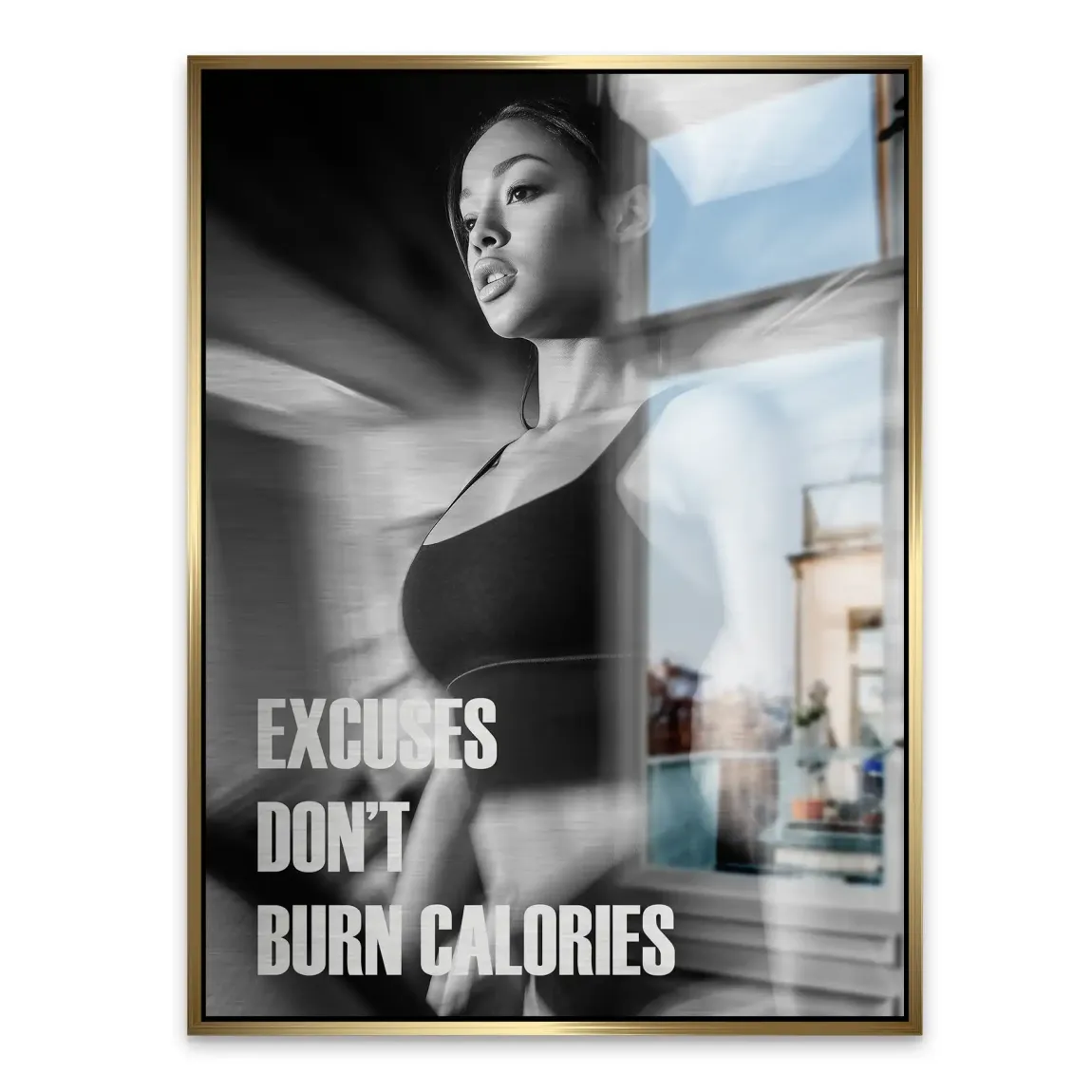 Burn Calories Fitness Alu Gebürstet Bild