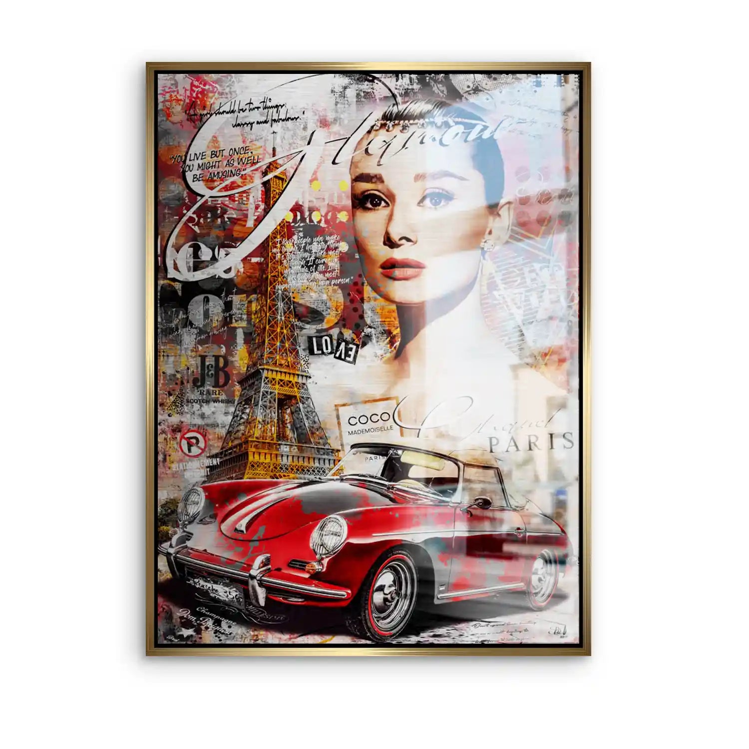 Audrey Porsche Pop Art Aludibond Gebürstet INGALERIE