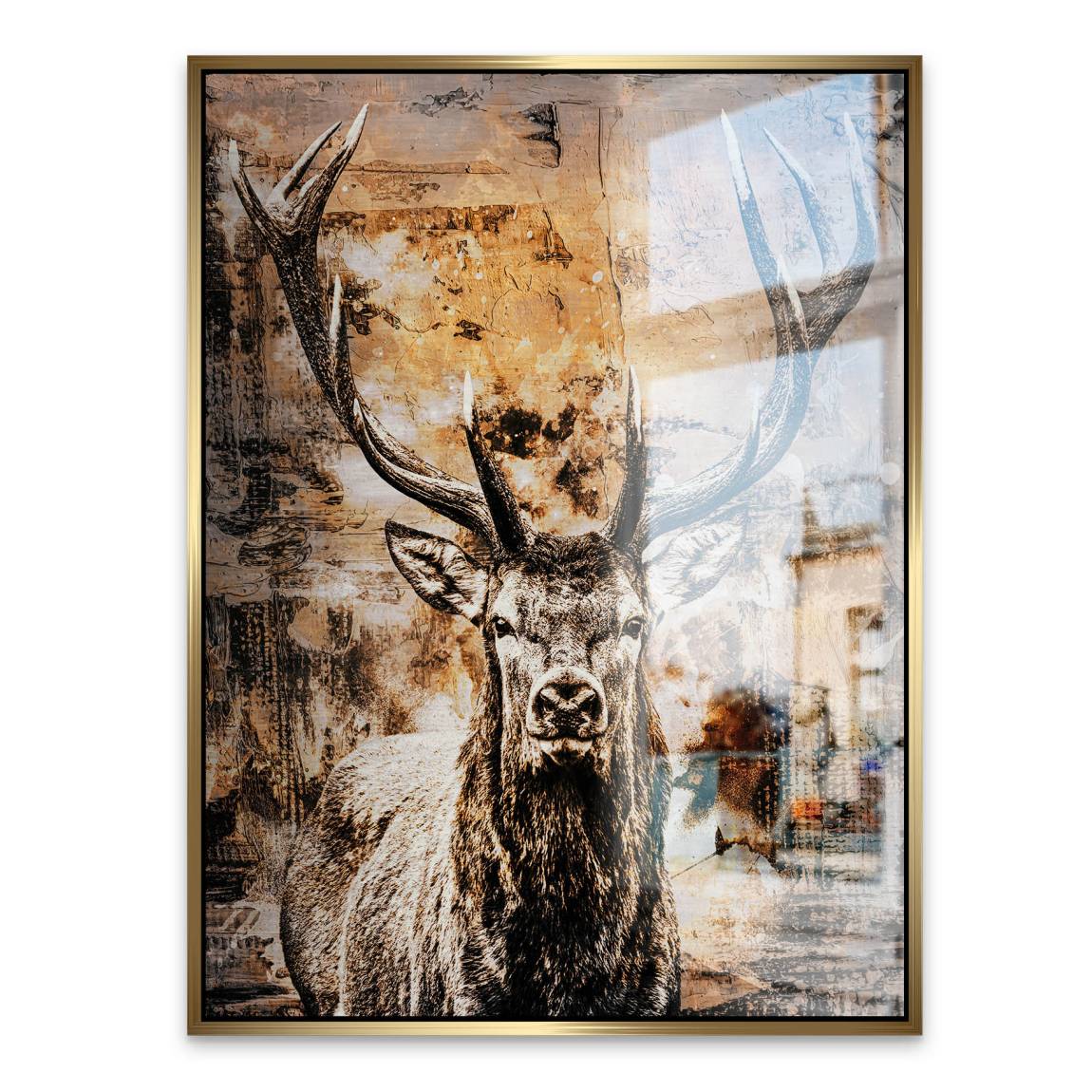 Hirsch Abstrakt Art Aluminiumbild gebürstet