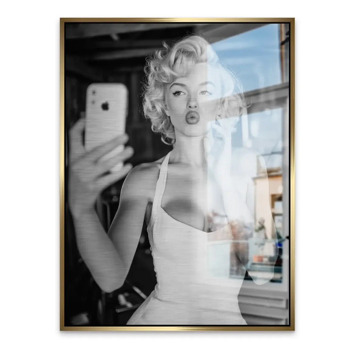 Marilyn Monroe Selfie Alu Gebürstet Bild