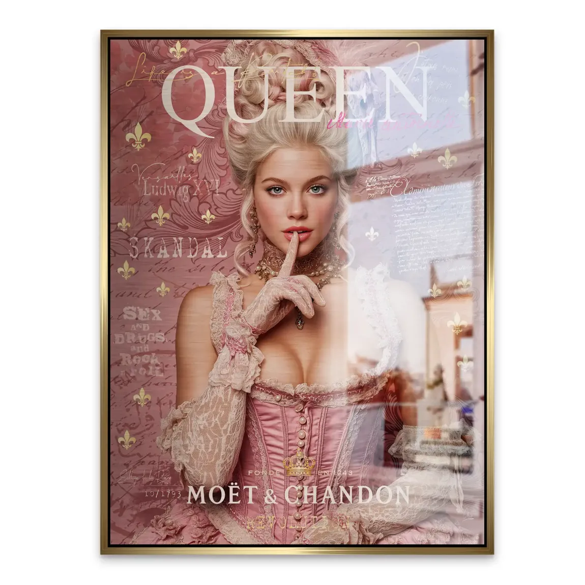 Marie Antoinette Rebellion Pop Art Alu Gebürstet Bild