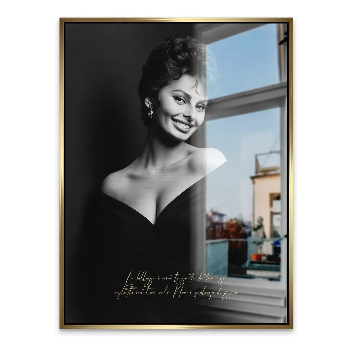 Sophia Loren Sorriso Aluminiumbild gebürstet