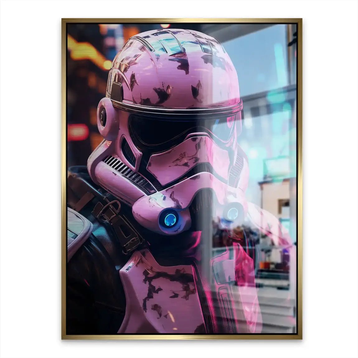 Stormtrooper Neon Style Aludibond Gebürstet INGALERIE