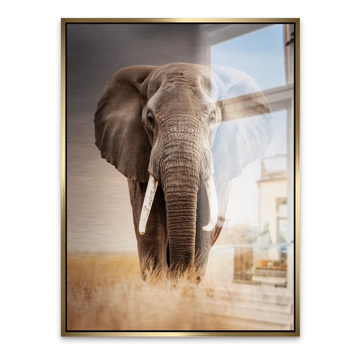 Savanne Elefant Aluminiumbild gebürstet