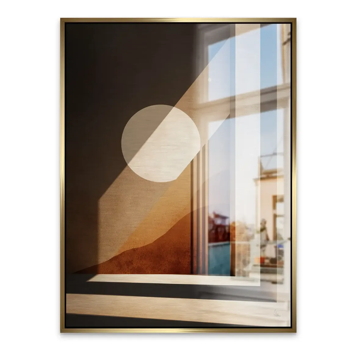 Sonnenbogen Architektur Aluminiumbild gebürstet