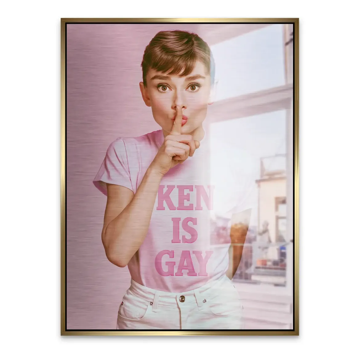Audrey Hepburn Ken is Gay Aluminiumbild gebürstet