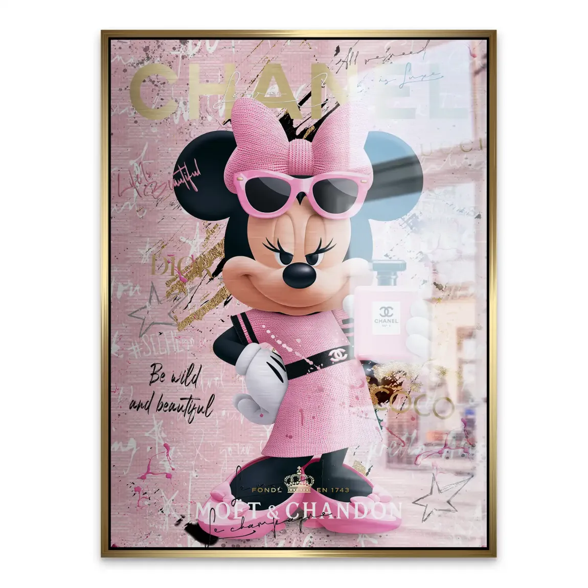 Minnie Maus Rosé Coco Aluminiumbild gebürstet