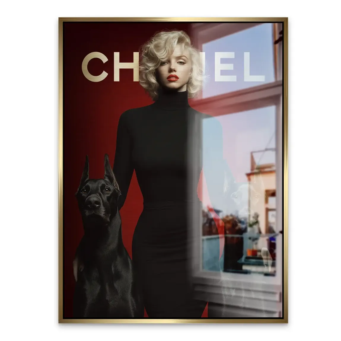 Marilyn Red Coco Alu Gebürstet Bild