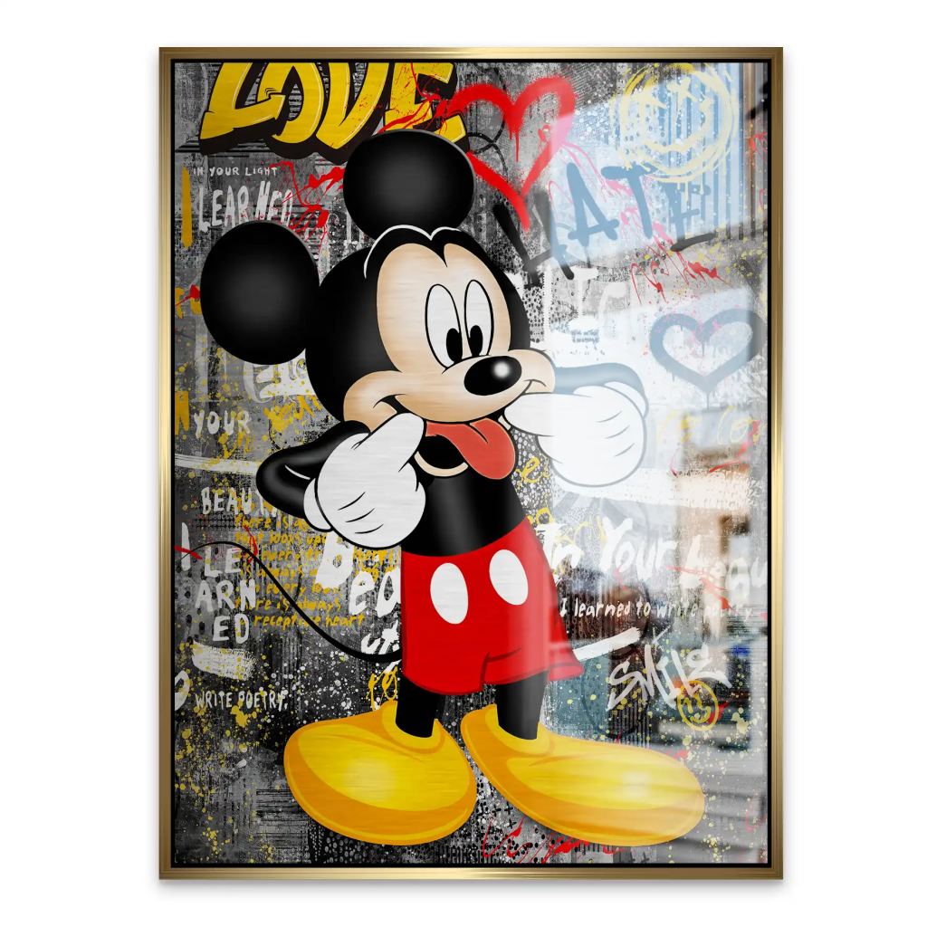 Micky Love and Hate Pop Art Alu Gebürstet INGALERIE