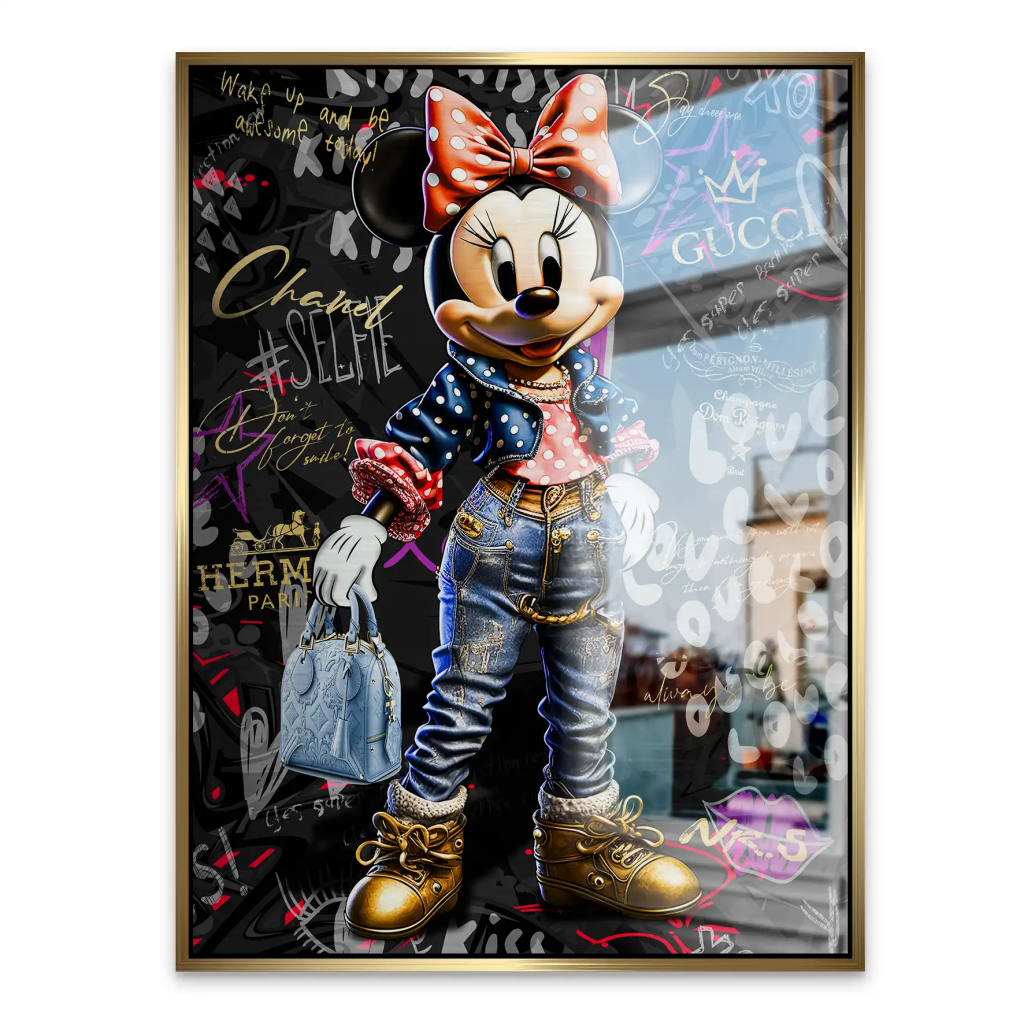 Minnie Maus Street Art Style Style Alu Gebürstet INGALERIE