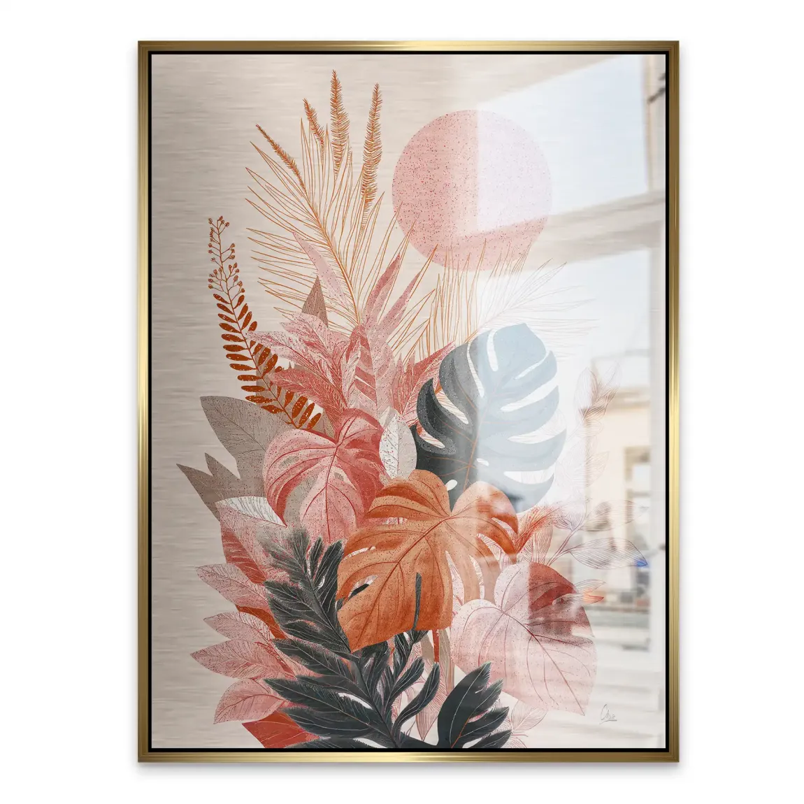 Terracotta Leaves Harmony Alu Gebürstet Bild