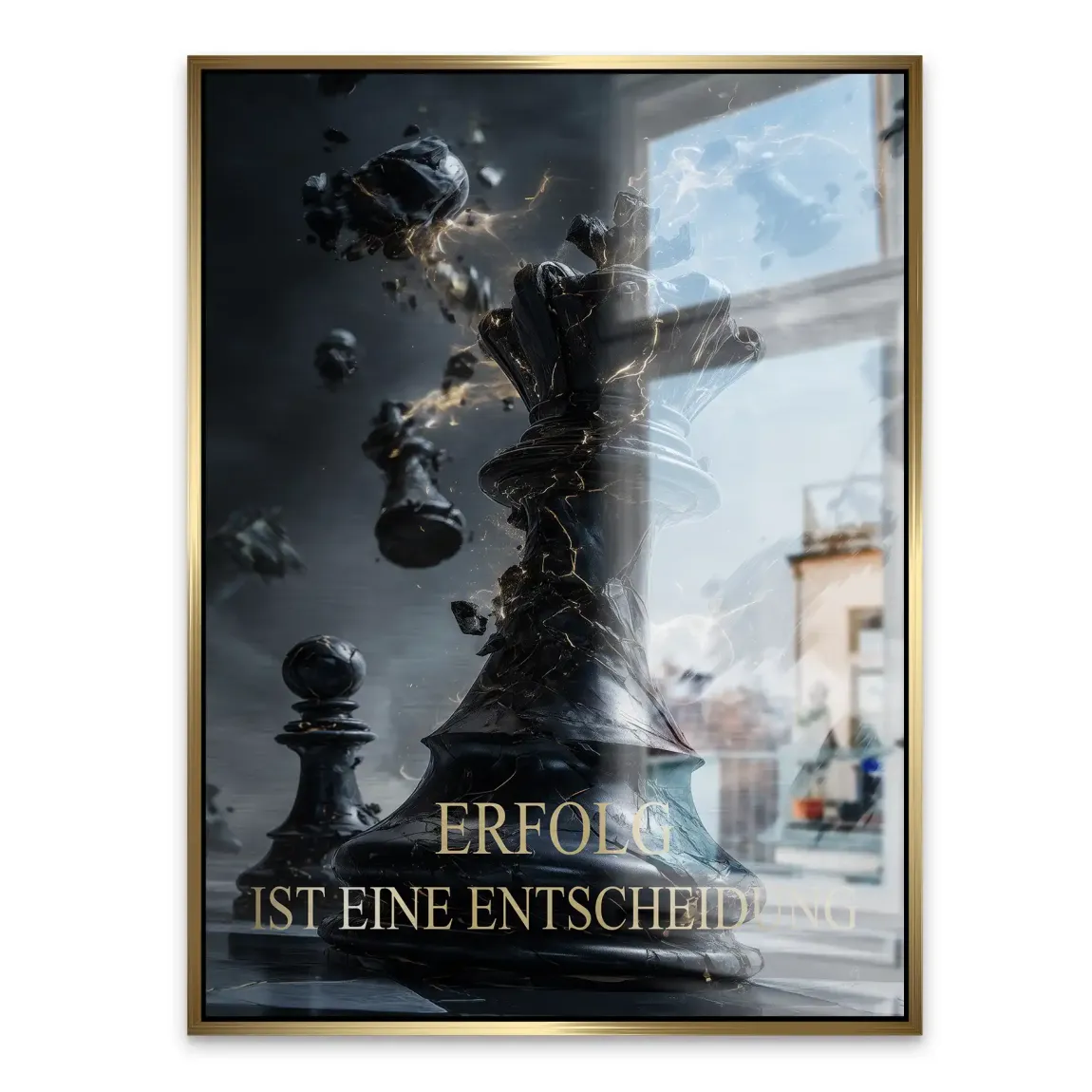 Schwarze Entscheidung Alu Gebürstet Bild