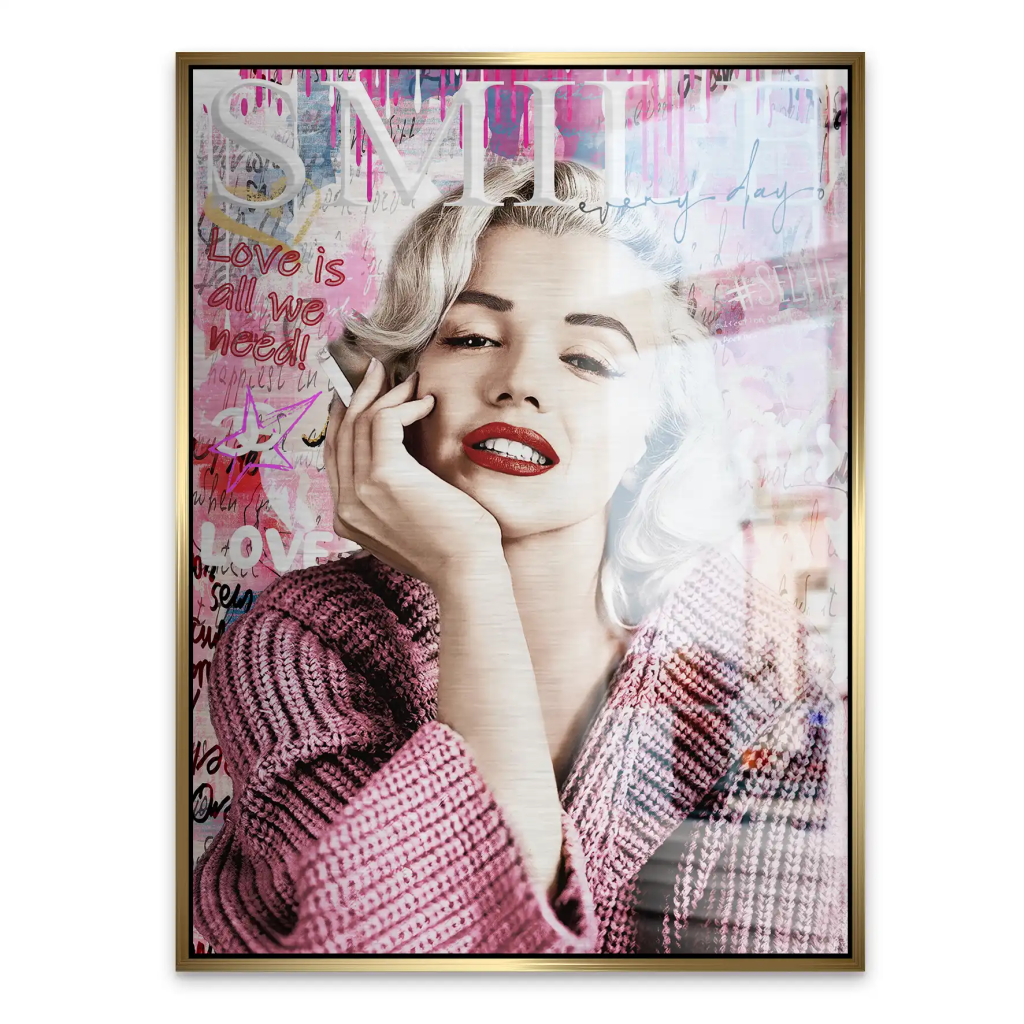 Pop Art Marilyn Monroe Smile AluDibond Gebürstet INGALERIE