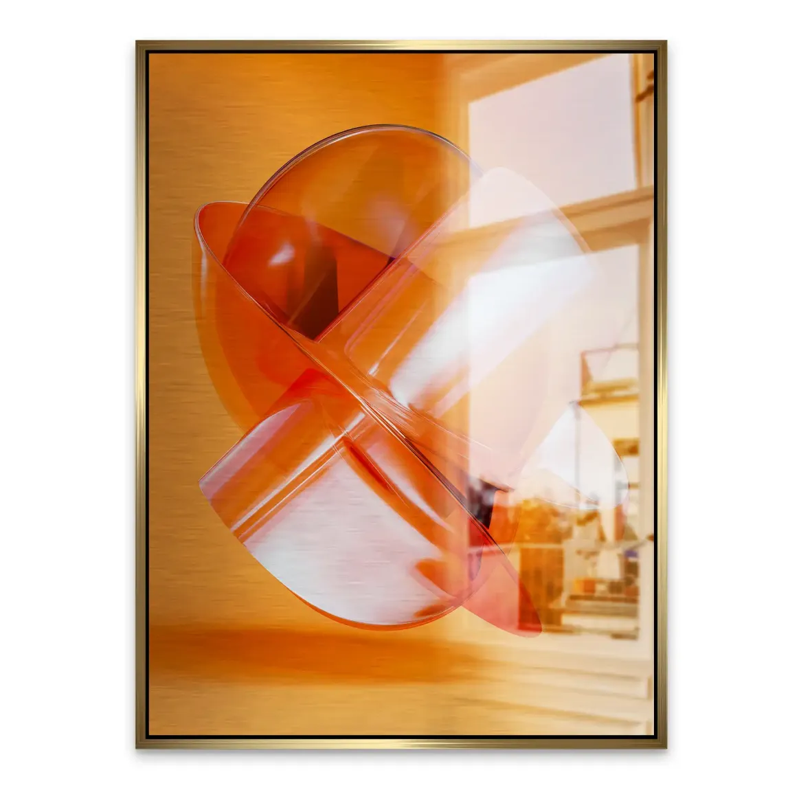 Orange Amber Abstrakt Alu Gebürstet Bild