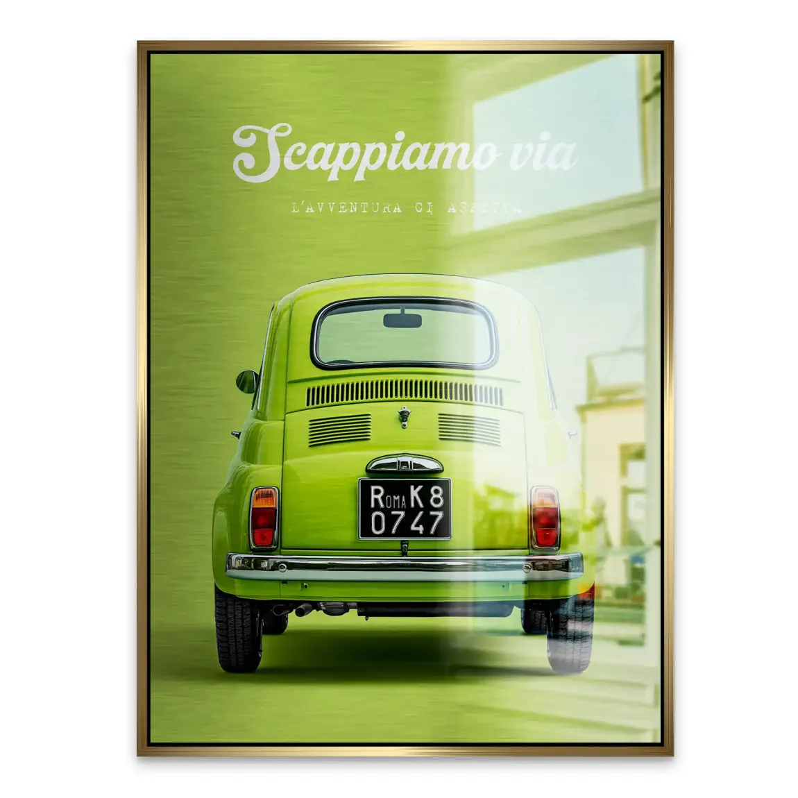 Fiat 500 Italia Aluminiumbild gebürstet