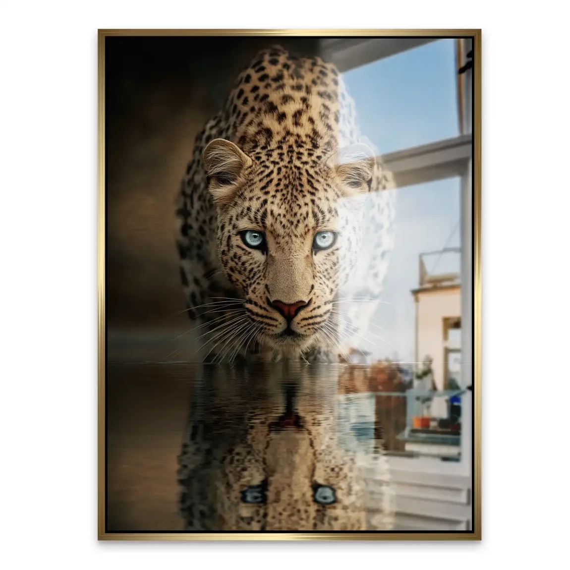 Silent Leopard Alu Gebürstet Bild