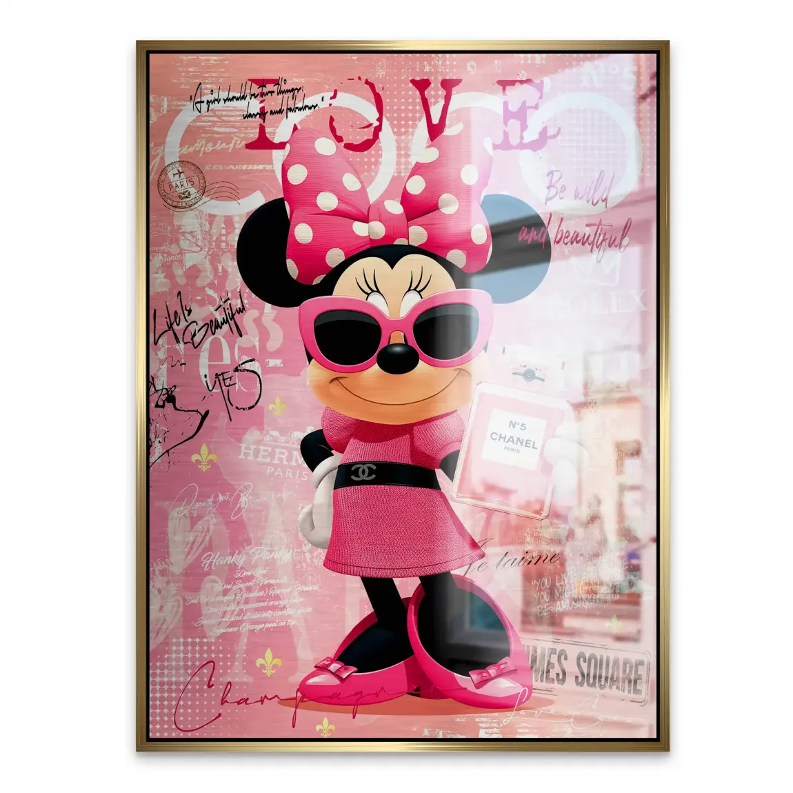 Minnie Maus Love Coco Aluminiumbild gebürstet