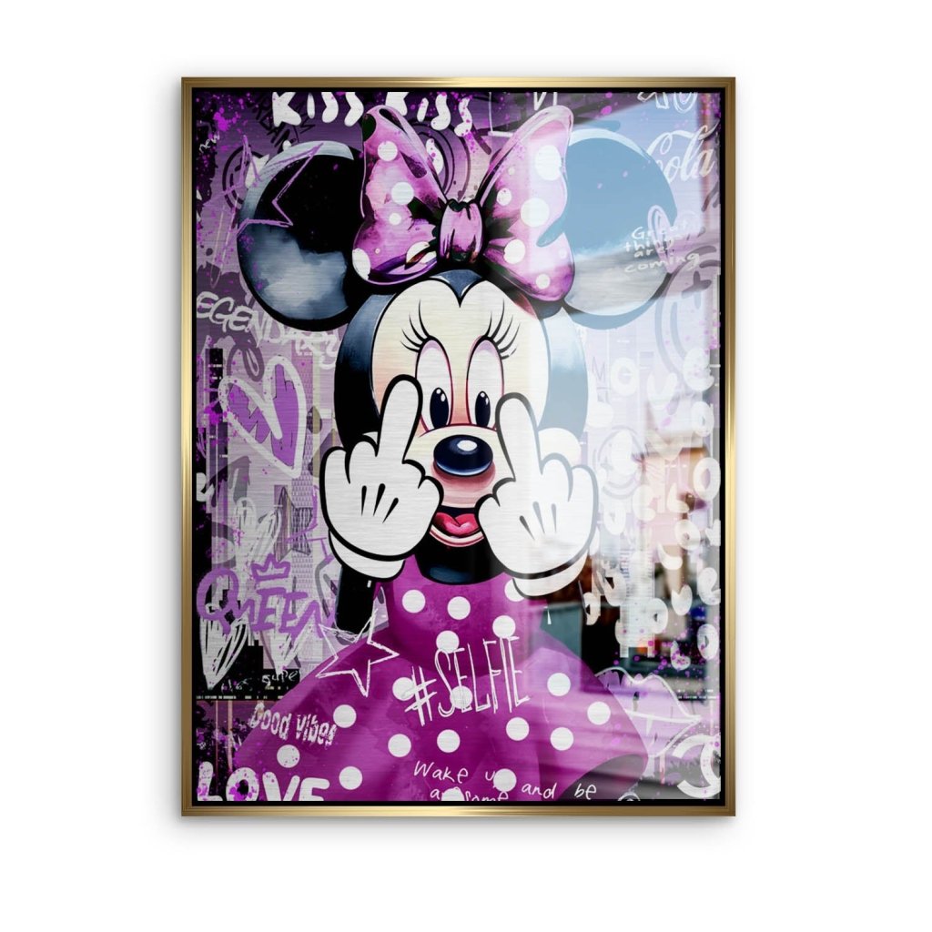 Bad Minnie Pop Art Alu Gebürstet Bild INGALERIE