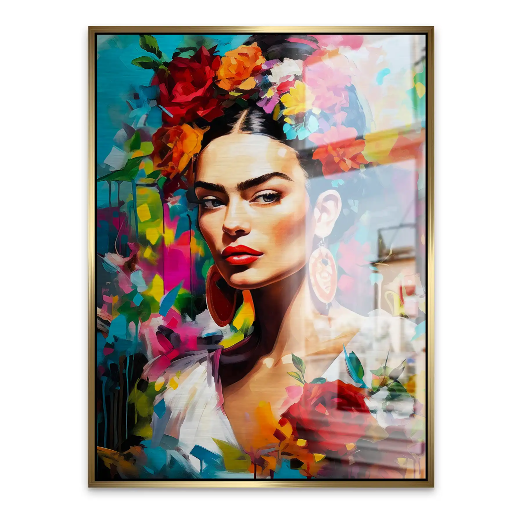 Frida Kahlo Flower AluDibond Gebürstet INGALERIE