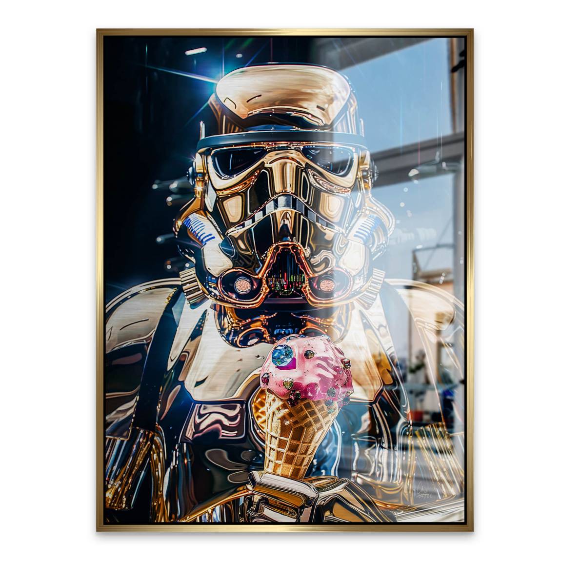 Stormtrooper Gold Aluminiumbild gebürstet