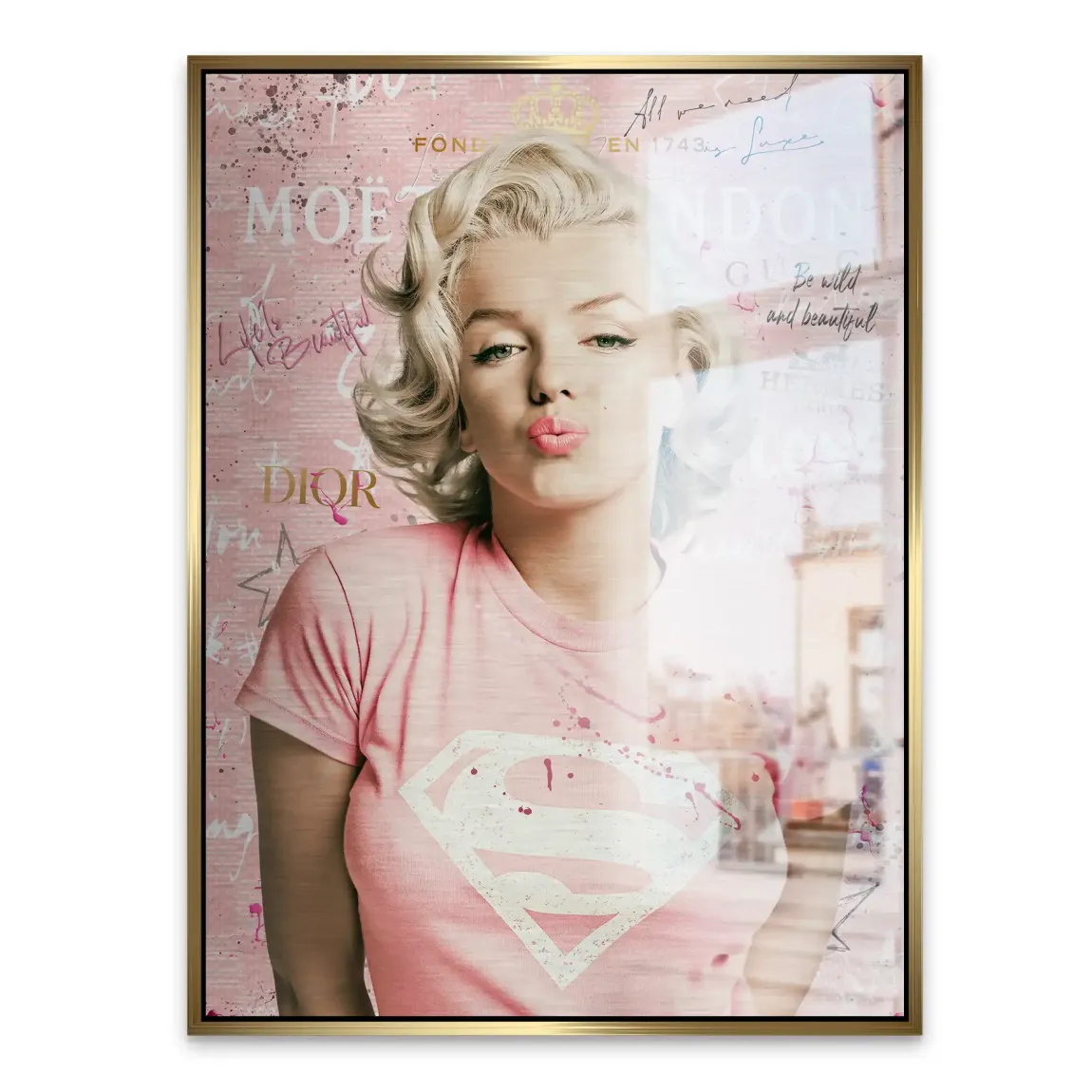 Marilyn Monroe Superman Aluminiumbild gebürstet