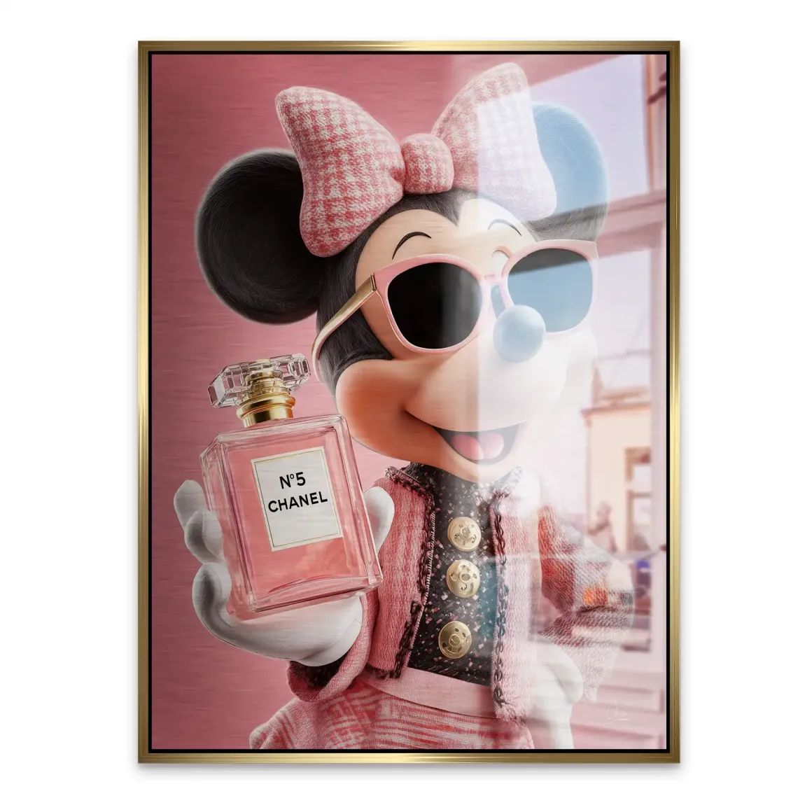 Paris Glam Minnie Maus Alu Gebürstet Bild