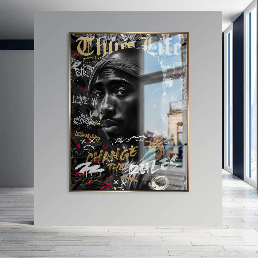 Pop Art Tupac Thug Life Aludibond Gebürstet INGALERIE