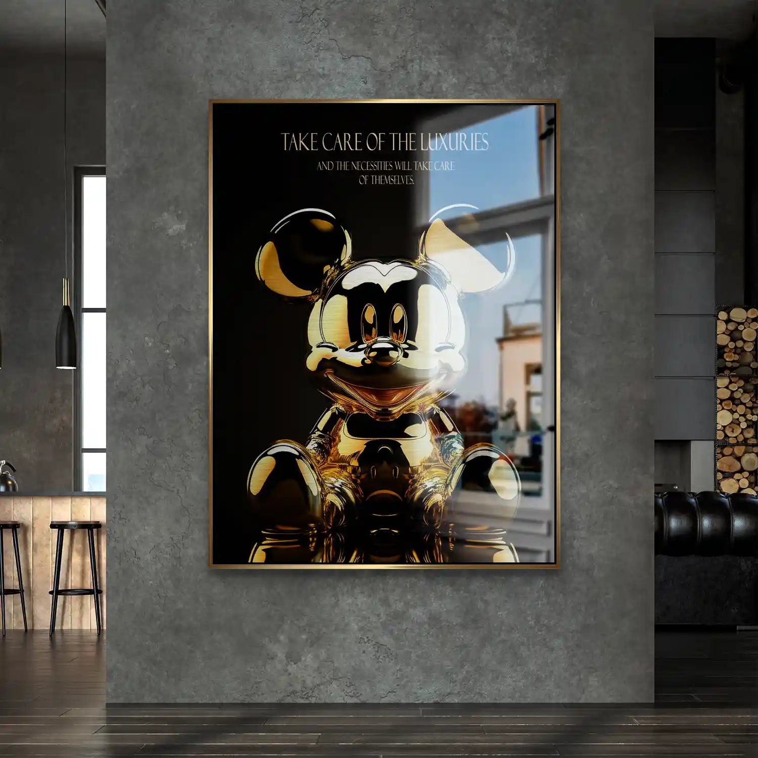 Micky Gold Pop Art Alu Gebürstet INGALERIE