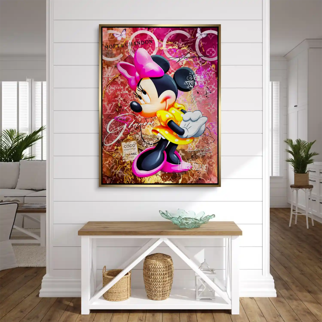 Minnie Maus Moet Pop Art Alu Gebürstet INGALERIE