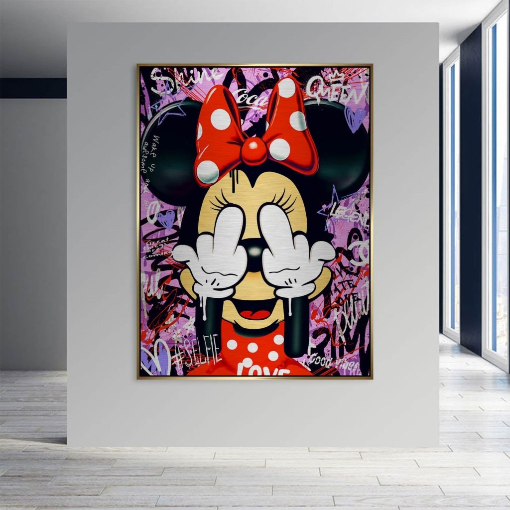 Bad Minnie Street Art Alu Gebürstet Bild INGALERIE