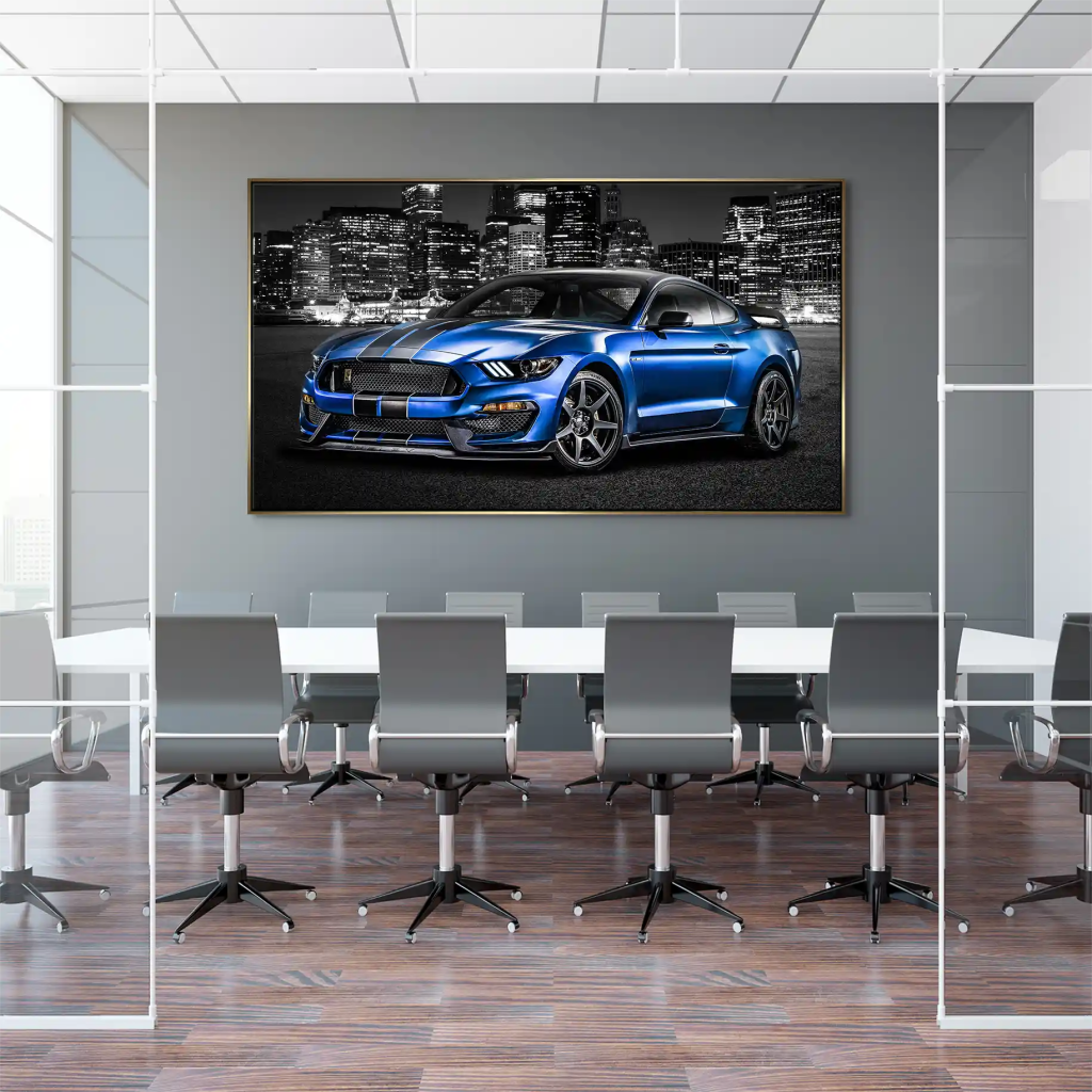 Ford Mustang Blue City Leinwand Bild INGALERIE