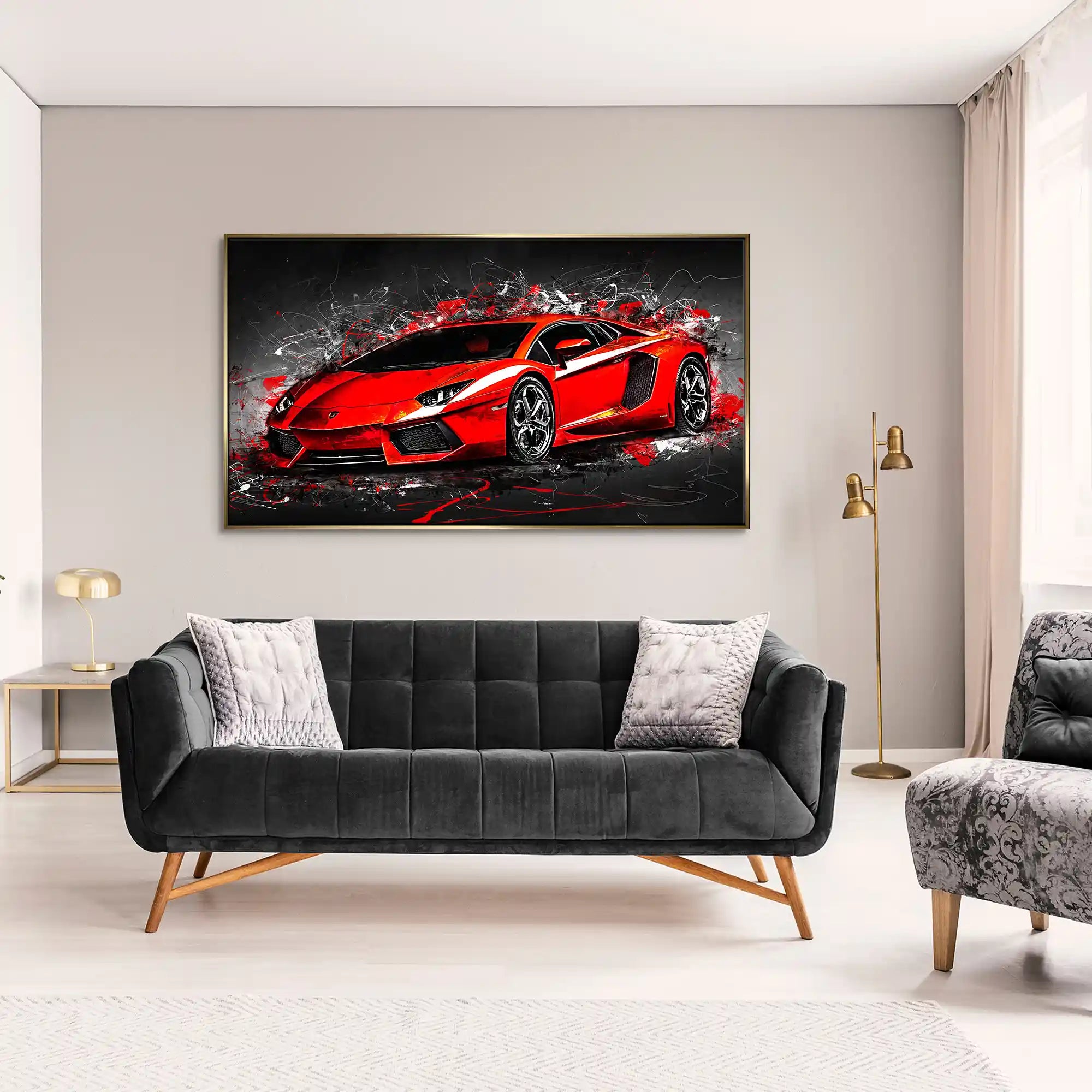 Lambo Aventador Abstrakt Rot Leinwand Bild INGALERIE