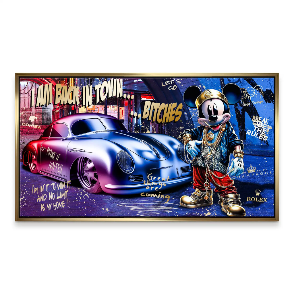 Micky Porsche 356 Pop Art Style Leinwand Bild INGALERIE