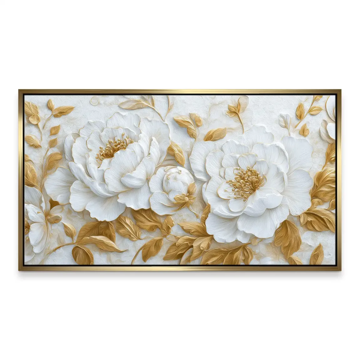 White Gold Rose Art Leinwand Bild